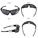 poshei P05 Polarized Sports Sunglasses with Unbreakable Frame for Biking Fishing Running Driving Golf Baseball (Black&Black)