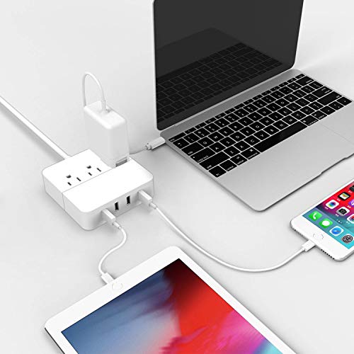 image for Yostyle Power Strip with 4 USB Charger 3 AC Outlets,Portable Surge Pro