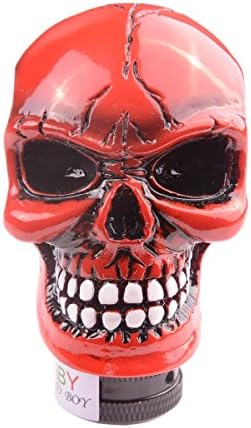 Aby Skull Head Gear Stick Shift Shifter Knob Lever Cover Universal Fit For Most Manual transmission vehicles(Red)
