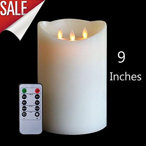 Timer Votive Flameless Candles, Unscented Battery Operated Candles, Remote Set 5-Hours-Cycle Timer, 1 Pcs LED Pillar Candles