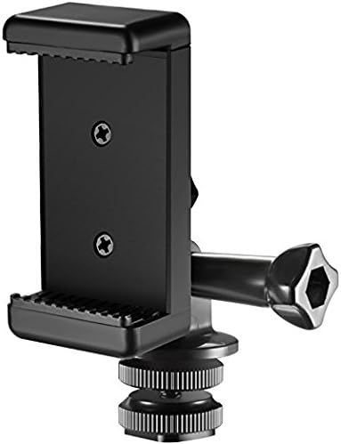 Followsun 3-in-1 Hot Shoe Mount Adapter Kit - includes Hot Shoe Mount, GoPro Adapter and Universal Phone Holder for Attaching Phone or GoPro Hero on DSLR