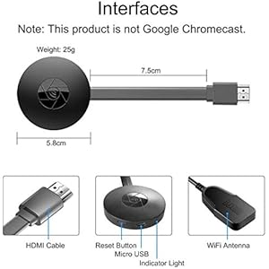 Dongle per display WiFi, adattatore wireless per display HDMI 1080p, adattatore ricevitore TV per grande schermo… - immagine 8