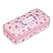 BTSKY Floral Pencil Case with Compartments -High Capacity Double Layers Pencil Pouch Stationery Organizer Multifunction Cosmetic Makeup Bag, Perfect Holder for Pencils and Pens Tulips Pink