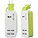 Mini USB Power Strip, 4 Port USB Charger Station 5V 2.1A-1A 21W Travel Charging Strip Outlets 5ft Extension Power Supply Cord with Universal Flat Wall Plug 100V-240V Input USB Power Sockets (Green)