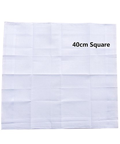 COCOUSM Mens Claasic New White 100% Cotton Handkerchiefs Hanky