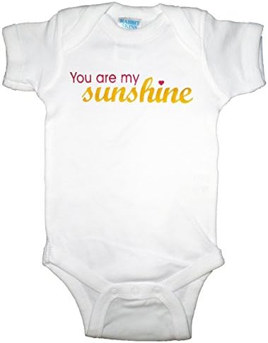 U.S. Custom Ink Girl's You Are My Sunshine Baby Bodysuit White (Newborn)