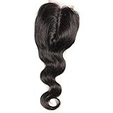 B&F Hair Brazilian Virgin Hair 1piece Body Wave Middle Part Lace Closure 100% Human Hair Natural Color 30-35g/pc (14inch Closure)