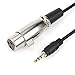 TISINO 5FT/1.5M Mini Jack 3.5mm 1/8'' TRS Stereo Audio Plug Male to 3 PIN XLR Female Balanced Microphone Cable