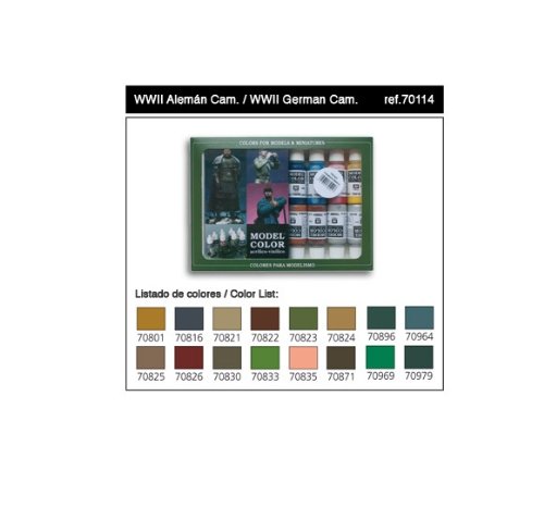 Model Color Paint Set - WWII German Camouflage Colors