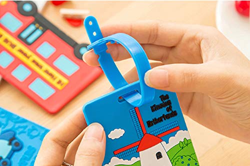 FGen 15pcs Cartoon Silicone Luggage Tag Tag Shipping Card Creative Boarding Pass Tag Luggage Tag Color
