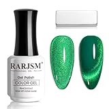RARJSM Green Cat Eye Gel Nail Polish with Magnet