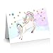 Magical Unicorn Thank you Cards | Blank Inside | 12 Cards + 12 Envelopes | Watercolor with Digital Gold Foil | Birthday Thank Yous | Greeting Cards | Unicorn Note Cards