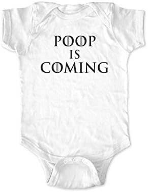 Poop is Coming - design2 - cute funny Parody baby Bodysuit (12 Months Bodysuit, White)