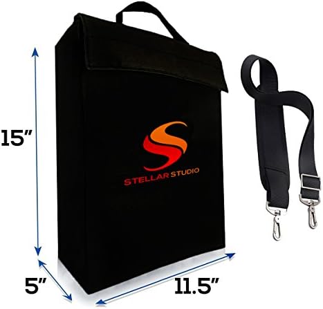 Fireproof Money And Document Bag - FREE Shoulder Strap - Fire &amp; Water Resistant Cash/Envelope Holder - Silicone Coated File Pouch, Zipper &amp; Velcro Seal For Max Protection- 15x11.5x5 Large Size