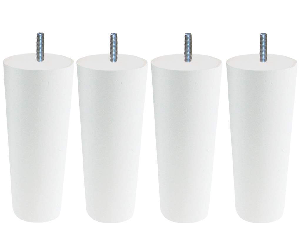 Margot – Cottage Conical Base Wood, 7.5 x 7.5 x 20 cm Pack of 4, Wood, white, 7,5 x 7,5 x 20 cm