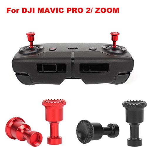 Aluminium Alloy Thumbsticks,TLT Retail Compatible DJI Mavic 2 Pro/Zoom Remote Control Thumb Rocker Stick Cover Protector (1 pair) (Red) - Thumbnail 3