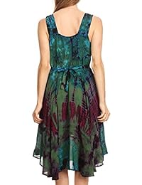 Sakkas Mathilde Marble Tie-dye Vestido sin mangas sin mangas con gradas y corsé