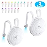 Toilet Light by Fansteck- Toilet Lights Motion Detection with 16 Colors LED &UV Light - Toilet Bowl Light with Double Flexible Arms (2 Pack)