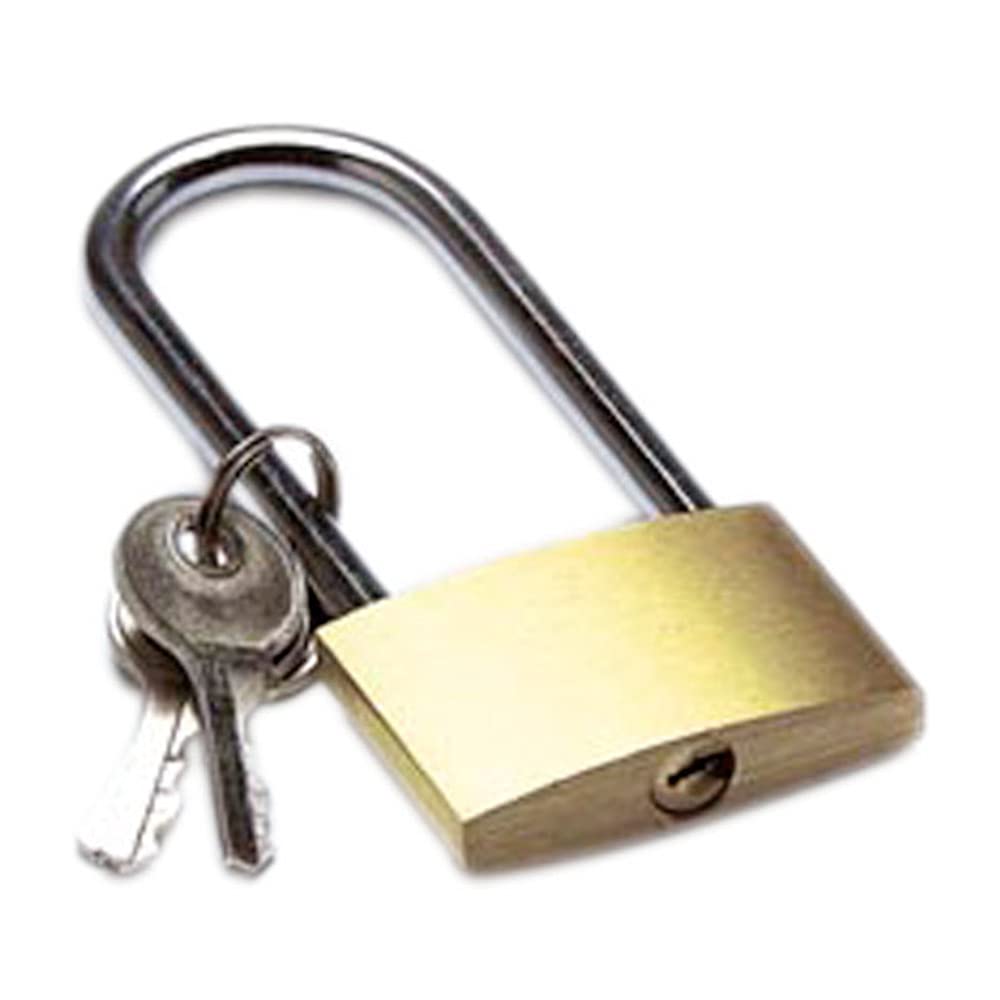 Merriway BH03423 40mm (1.1/2 inch) Long Shackle Brass Padlock