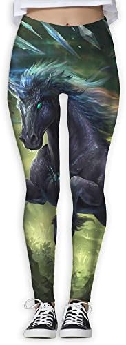 Womens Classic Galloping Unicorn Quick Dry Yoga Leggings Pants Workout Capri