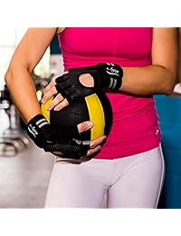 ANJ Sports (2019 Update) Weight Lifting Workout Gloves with Integrated Wrist Support for Men and Women; Lightweight Gym Gloves with Extra Silica Padding for Palm Protection and Strong Grip