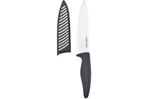 Farberware - Ceramic Chef Knife, Razor Sharp Cooking Knife with Blade Cover for Chopping, Slicing & Dicing (Black)