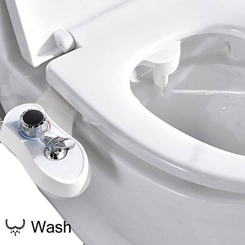 Comllen Non-Electric Fresh Water Sprayer Mechanical Self-Cleaning Bidet Attachment, Toilet Seat Attachment