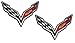 2x (pair/set) Victory Wing Stingray Crossed Flags Fender Emblem Badge Nameplate for Chevrolet Corvette C7 14 2014 (Universal Fitment)