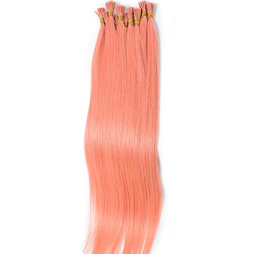 Brazilian Straight Human Hair Extension I-tip 100% Virgin Straight Extension 100strands per package color pink#