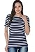 Smallshow Women's Maternity Nursing Top Short Sleeve Stripe Breastfeeding T-shirt (M)