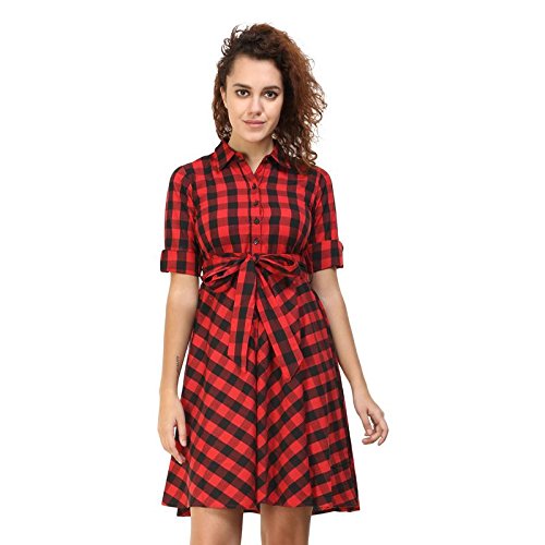 one piece dress in checks