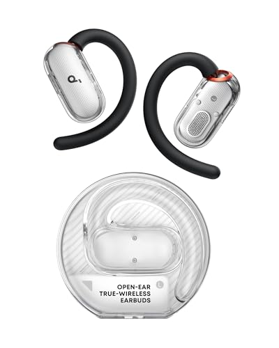 soundcore V40i by Anker, Open-Ear Kopfhörer, Kabellose Earbuds mit klarem Case, verstellbar für jedes Ohr, 2X tieferer Bass, IP55, 21h Spielzeit, KI-o