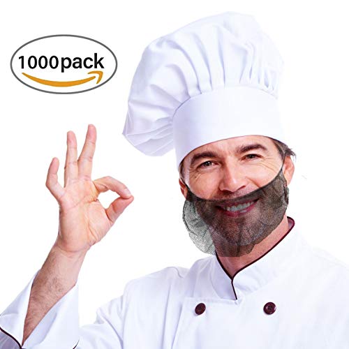 ABC 1000 Pack of Disposable Soft Nylon Beard Covers 18". Black beard guards. Premium Quality beard net protectors. Honeycomb beard nets. Facial hair covering. Breathable & Lightweight. Wholesale. - Thumbnail 6