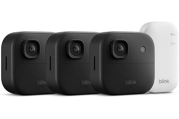 Blink Outdoor 2K+ (newest model) — Wireless smart security camera, 2K video resolution, enhanced audio, two-year battery. Syn