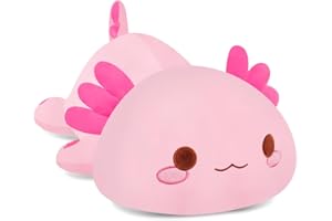 SNOWOLF Pink Axolotl Plush Pillow Cute and Soft Axolotl Stuffed Animal Kawaii Plushie Toy Great Gift for Kids and Adult, 19.7"