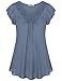 Bebonnie Trendy Tops for Women, Women's Lightweigh Chiffon Casual Summer Shirts Grey Blue XL