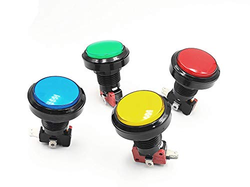BLS 4 Pcs Panel Mount Round Head SPDT 5 Pin Momentary Game Push Button Switch