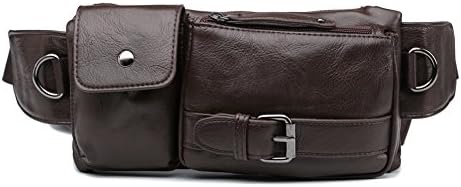 PARRYFLAD PU Leather Waist Bag Chest Bag Outdoor Sports Messenger Bag (Brown)