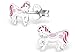 Hypoallergenic Sterling Silver White & Pink Royal Pony Stud Earrings for Little Girls (Nickel Free)