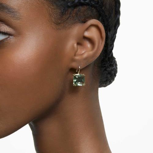 Pendientes Millenia, Talla cuadrada, Verdes, Baño tono oro