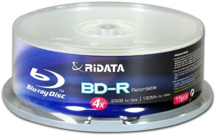 Ridata BDR-254-RDCB15 4X 25 GB BD-R Cakebox (15 Pack) (Discontinued by Manufacturer)