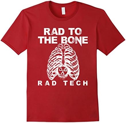 Men's Rad Tech Radiologist Rad To The Bone Radiation T Shirt 3XL Cranberry