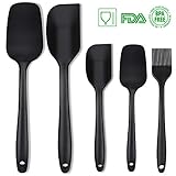 Silicone Spatula Set 5 Piece Seamless Rubber Spatulas 600ºF High Heat-Resistant Non-stick With Stainless Steel Core Kitchen Utensils Good Grips Spatulas For Cooking & Baking