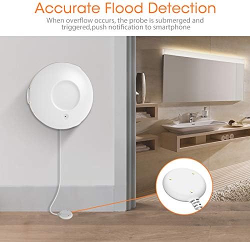 FANGYUN Smart Home Wasserlecksensor kabellos Hochwasserdetektor Wasserleck Erkennung Alarm Wasserstand berschreitet Standardalarm