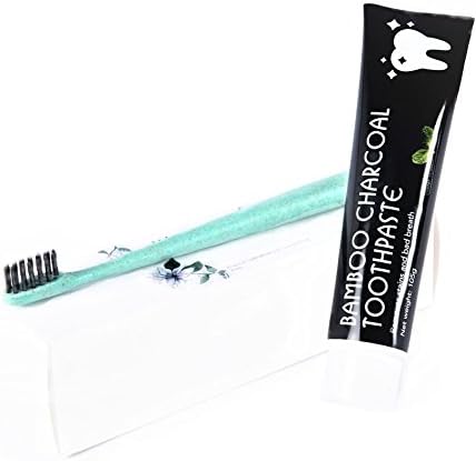 Charcoal Teeth Whitener Natural Toothpaste - Activated Charcoal ToothPaste Whitening, Non Abrasive, Fluoride Free, Vegan With FREE Eco Friendly, Biodegradable Toothbrush
