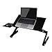 Laptop Desk, Foldable Sturdy Aluminum Laptop Table, Adjustable Laptop Stand for Bed and Sofa, Cozy Desk in Bed, Light Weight Foldable Desk Tray Stand Up/Sitting with 2 CPU Cooling Fans and Mouse Pad