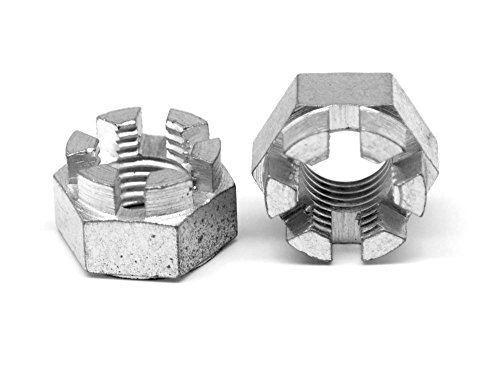 5/16-24 Fine Thread Grade 5 Hex Castle Nut Medium Carbon Steel Zinc Plated Pk 25