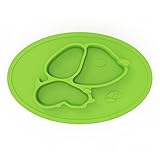 Mini Mat, Holoko Silicone Placemat for Highchair Tray, One-Piece Feeding Plate for Babies, Toddlers, and Kids (Green)
