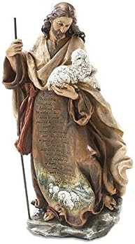 Beautifully Made Good Shepherd Figurine Resin/ Stone Statue - 12.25 Inch Boxed