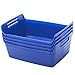 ECR4Kids Small Bendi-Bins with Handles, Stackable Plastic Storage Bins for Toys and More, Blue